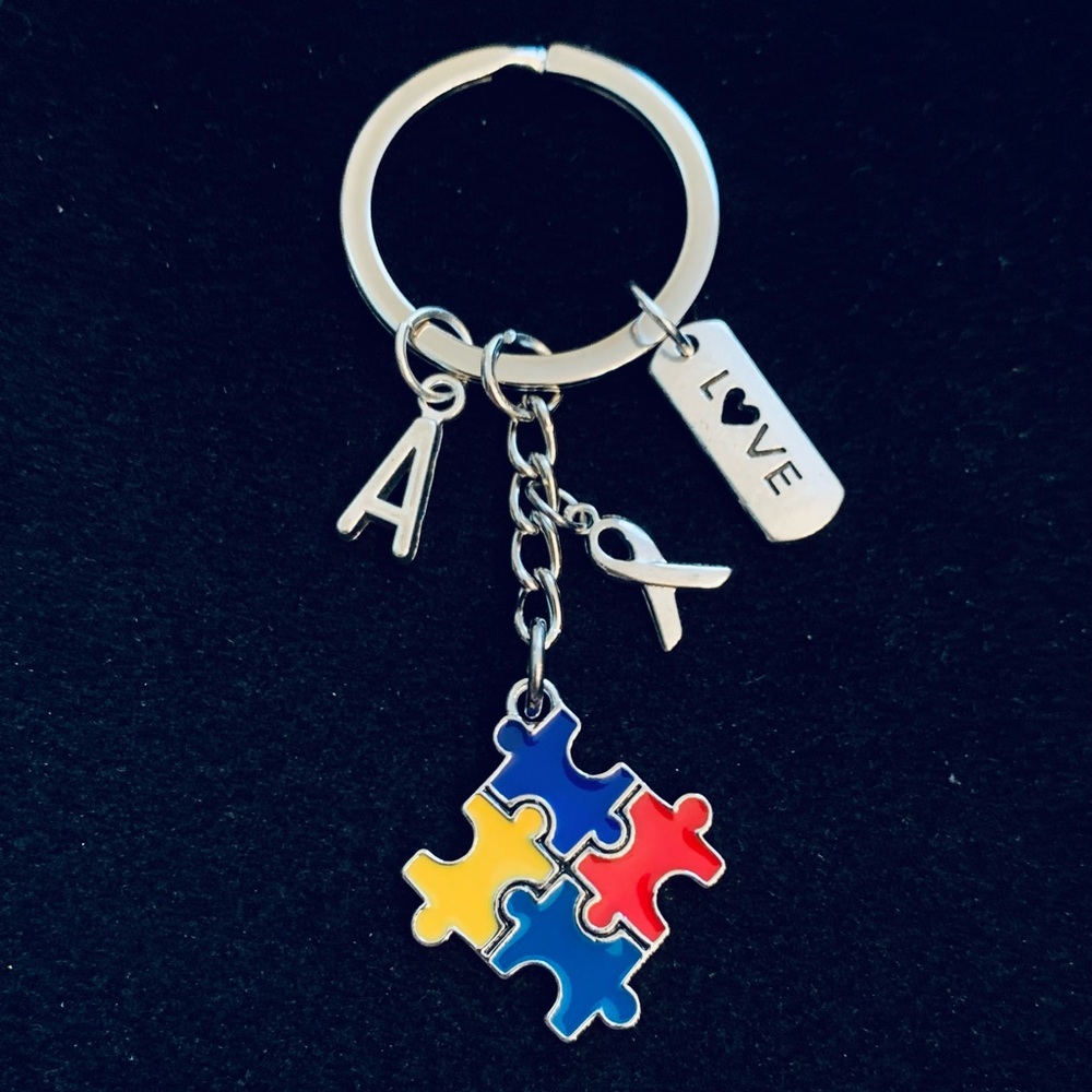Autism Awareness Puzzle Keychain personalized